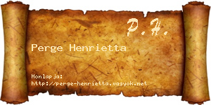 Perge Henrietta névjegykártya